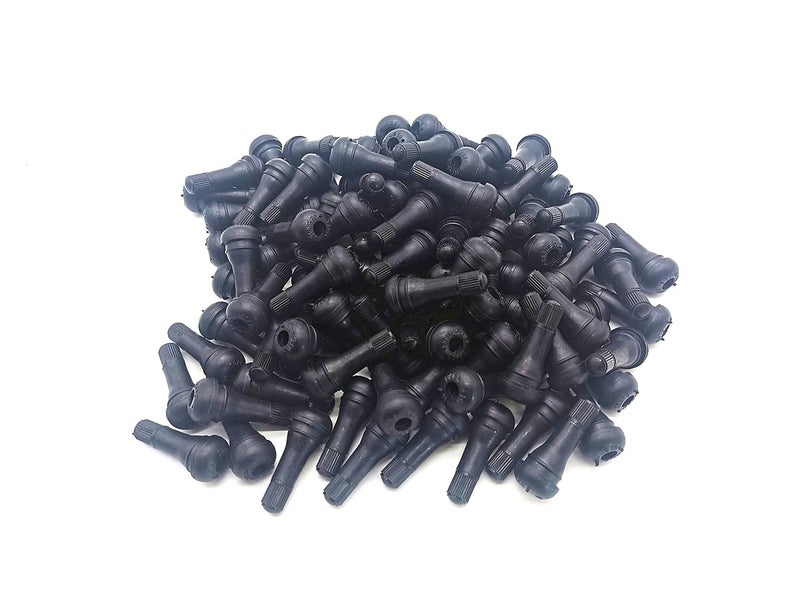 TAKPART 100pcs Snap-In Rubber Tire Valve Stems Black TR413 for Tubeless 0.453 inches - Image 1