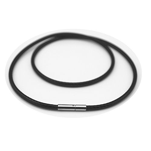 Glory Qin 3mm Black Silk Leather Cord Chain Wax Wire Rope Stainless Steel Clasp Necklace Rope 16 to 28 Inch (18 Inch) - Image 1