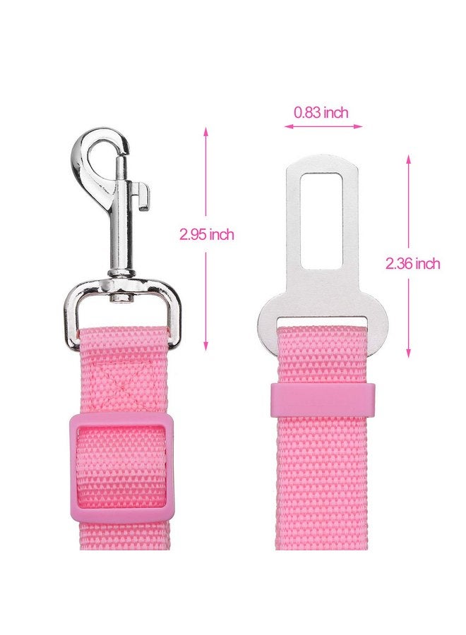 Elisel Elisel 2 Packs Adjustable Length Pet Dog Cat car seat Belt Pet seat Belt Pet Accessories for Dogs Cats and Pets (Black Pink) - Image 2