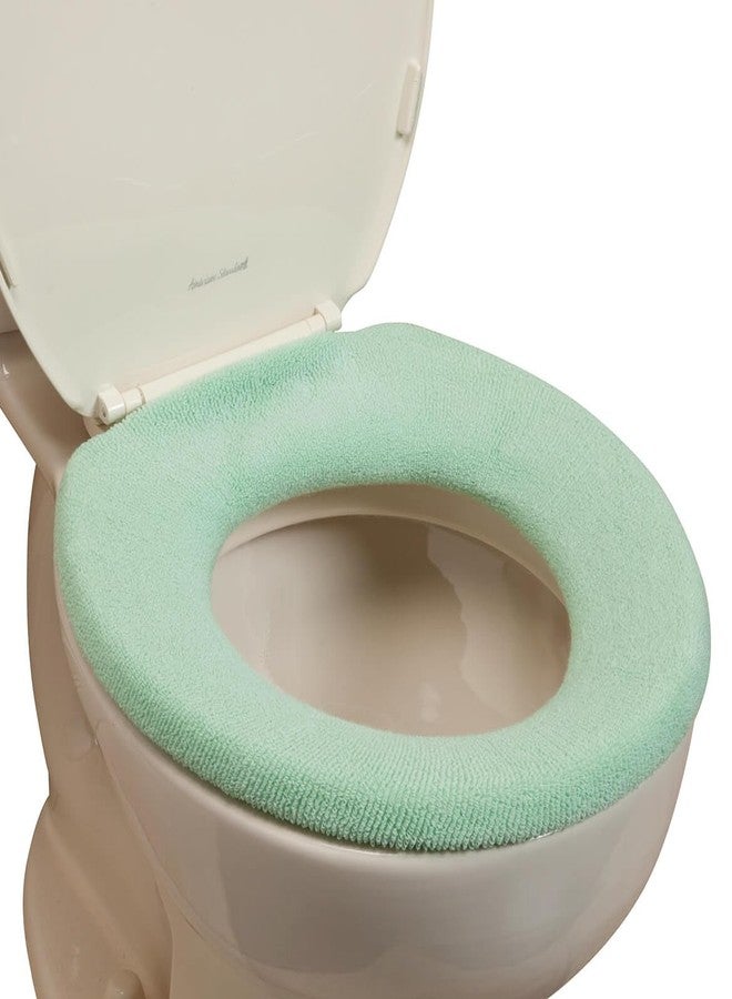 Miles Kimball Elastic Cushioned Toilet Seat Cover Universal Fit Green - Image 1