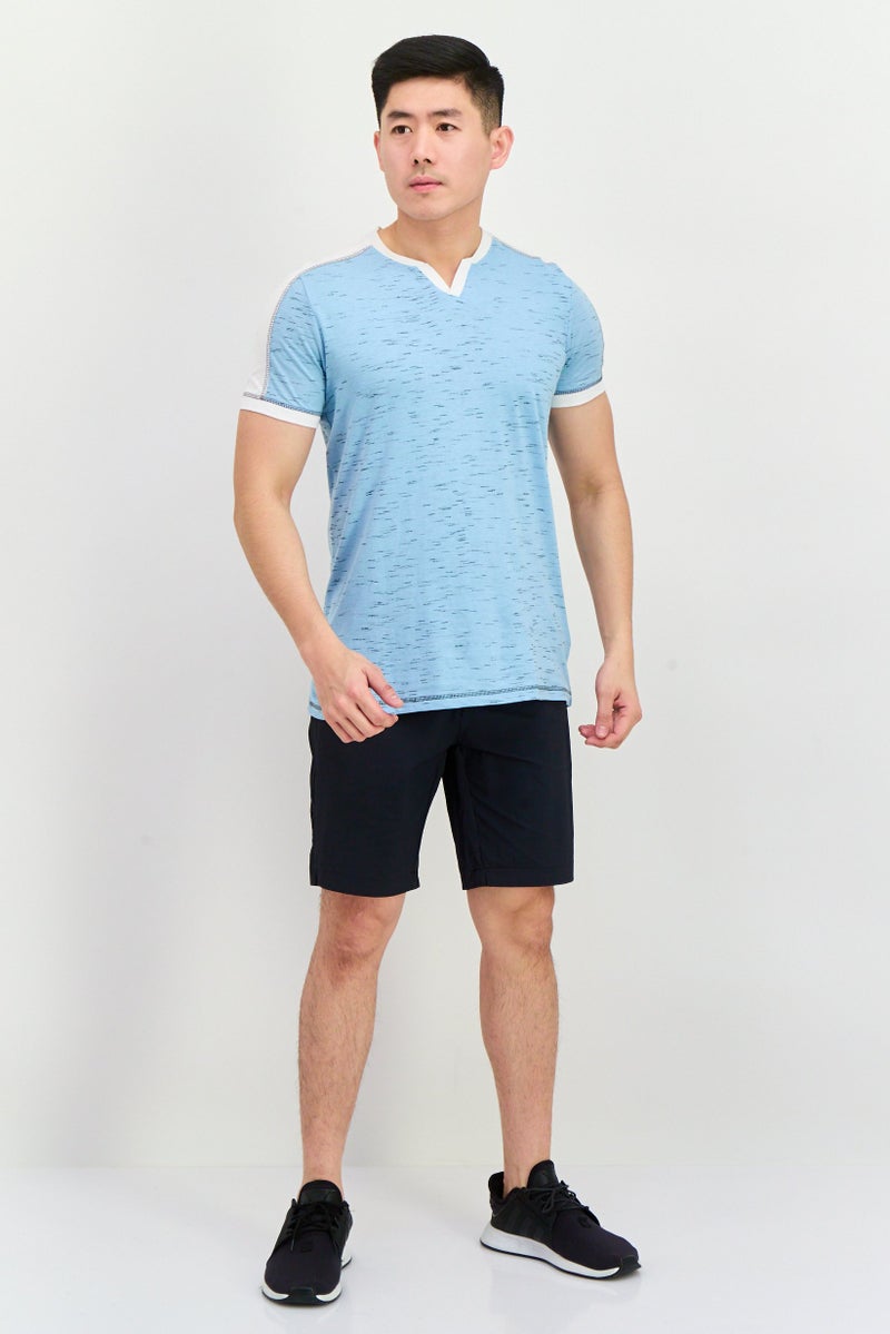 Company Eighty One Men V-Neck Short Sleeve Heather T-Shirt, Light Blue - Image 4