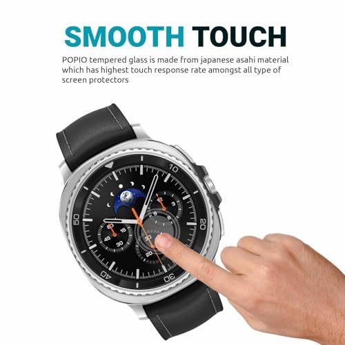 POPIO Military-Grade Gorilla Tempered Glass for Samsung Galaxy Watch 4 Classic/Watch 8 Classic (46mm) (1.4" Inch), Pack Of 2 - Image 4