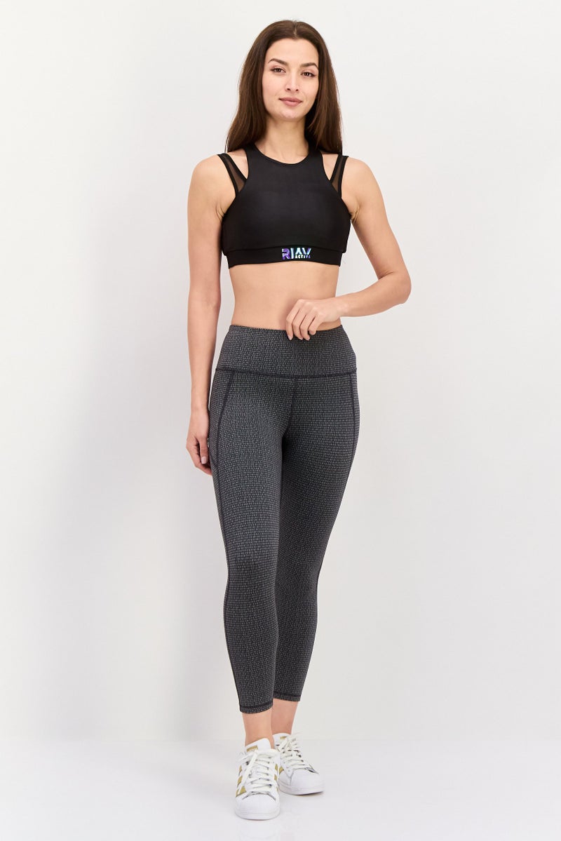 UNDER ARMOUR  leggings تدريبية ضيقة منسوجة للنساء، رمادي غامق - Image 3