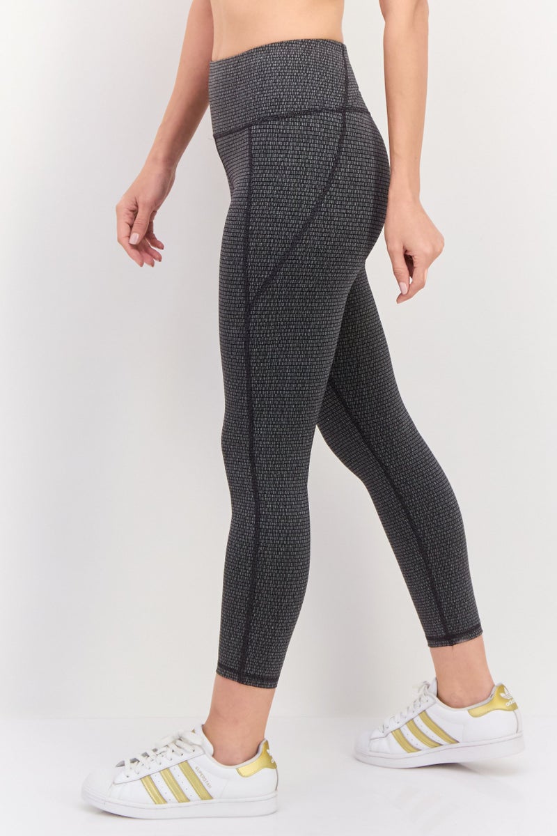 UNDER ARMOUR  leggings تدريبية ضيقة منسوجة للنساء، رمادي غامق - Image 2