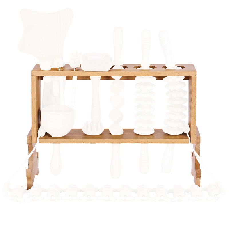 Meifuly Wood Therapy Massage Tools Wall Shelf Massage Tool Storage Rack Wall Mount Standard Design - Image 3