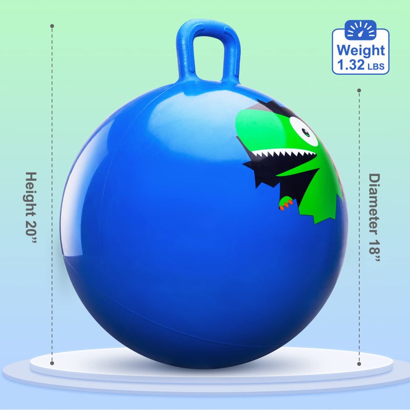 PlayZap Hopper Balls for Kids 3-8, 18 Inches Bouncy Ball with Handle, 18" Inflatable Bouncing Hopper, 45cm Jumping Toys, Garden Hopping Toys Girls Boys Gifts - Image 3