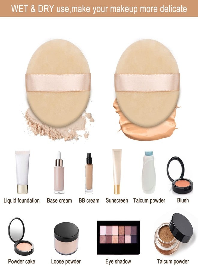 Scartink 12 Pieces Cotton Powder Puff,3.15 inch Round Portable Soft Sponge Cosmetic Puffs,Velvet Powder Puff with Ribbon Band Handle for Loose Powder Body Powder Makeup Tool - Image 5