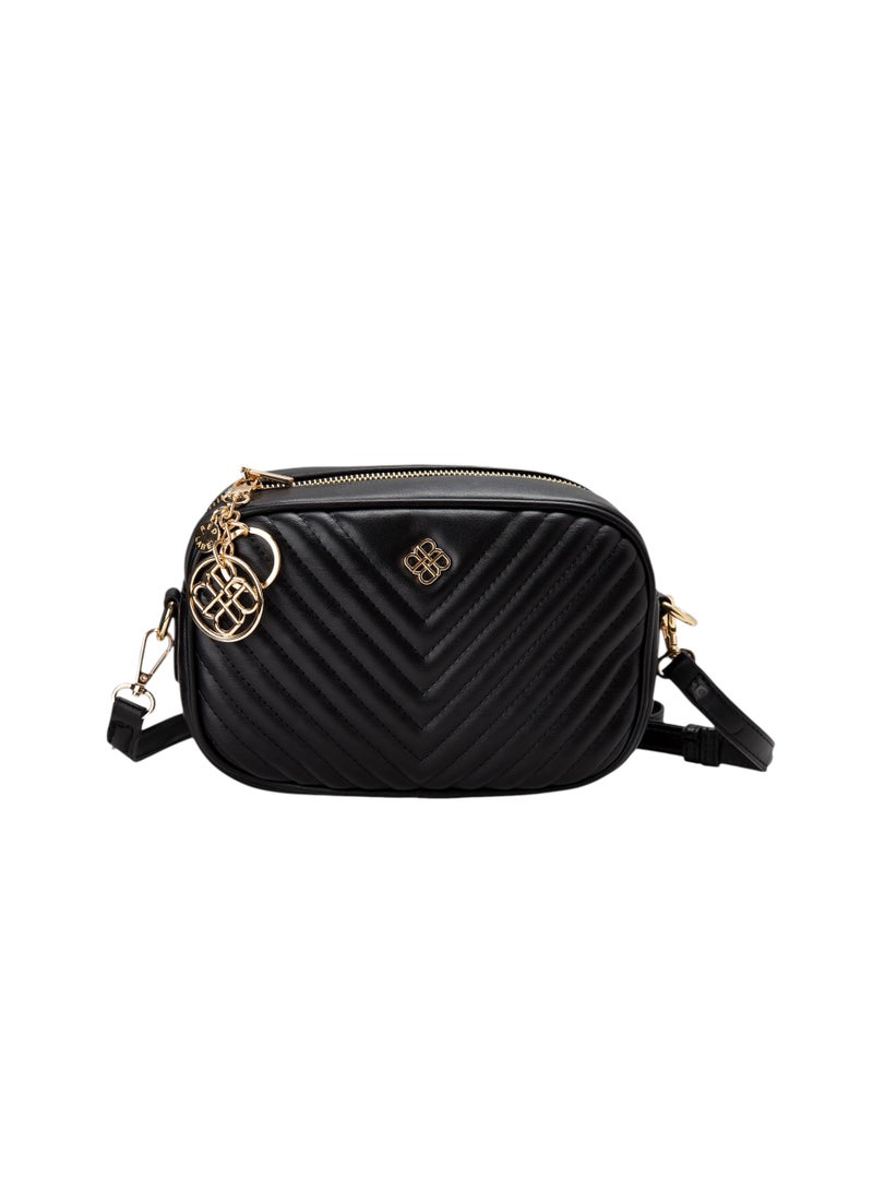 Bata Quilted Sling Bag Black  - Image 1