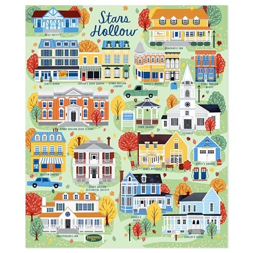 Hallmark Gilmore Girls Stars Hollow Map Throw Blanket, Birthday for Moms, Daughters, Teens, 50" x 60" - Image 1