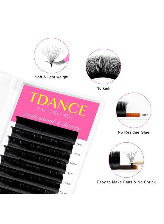 TDANCE Eyelash Extension Supplies Rapid Blooming Volume Eyelash Extensions Thickness 0.05 C Curl Mix 20-25mm Easy Fan Volume Lashes Self Fanning Individual Eyelashes Extension (C-0.05,20-25mm) - Image 2