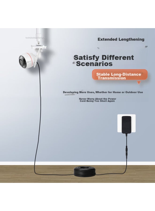 Trendsetter Hikvision Dahua Pulin Tp-Link Xiaomi Outdoor Camera Power Extension Cord, Outdoor Surveillance Router Led Solar Dc Power Cable, Connection Cable, 3 Meters - Image 3