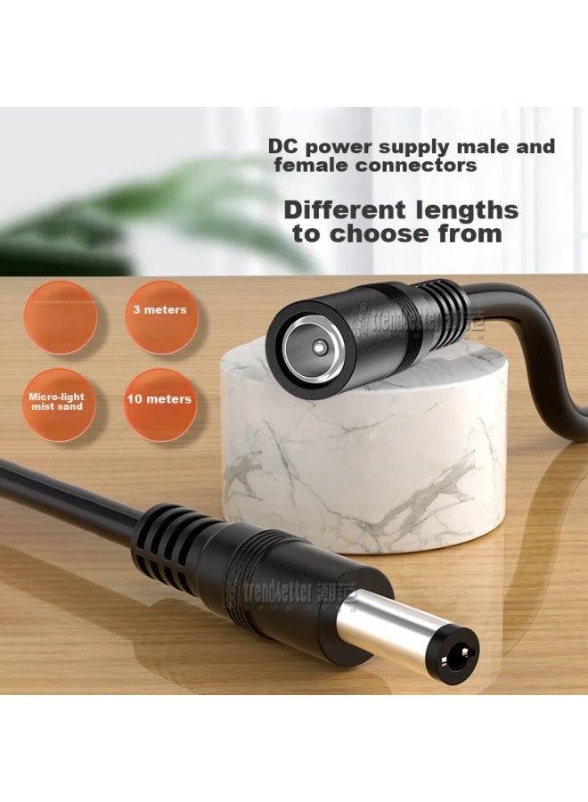 Trendsetter Hikvision Dahua Pulin Tp-Link Xiaomi Outdoor Camera Power Extension Cord, Outdoor Surveillance Router Led Solar Dc Power Cable, Connection Cable, 3 Meters - Image 4