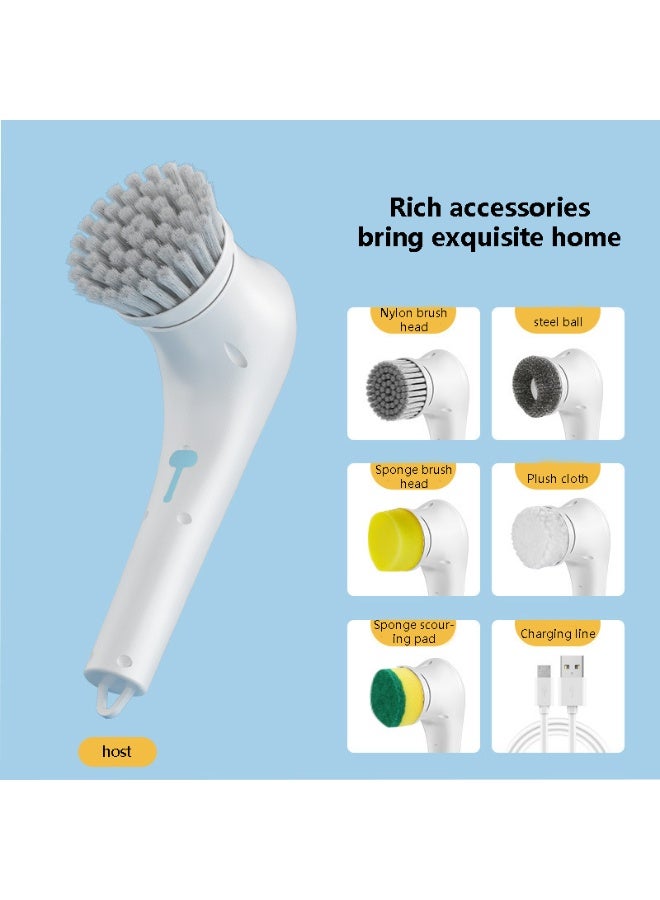 USB Rechargeable 5-in-1 Kitchen & Bathroom Cleaning Brush – Multi-Purpose Sink & Dish Scrubber - Image 4
