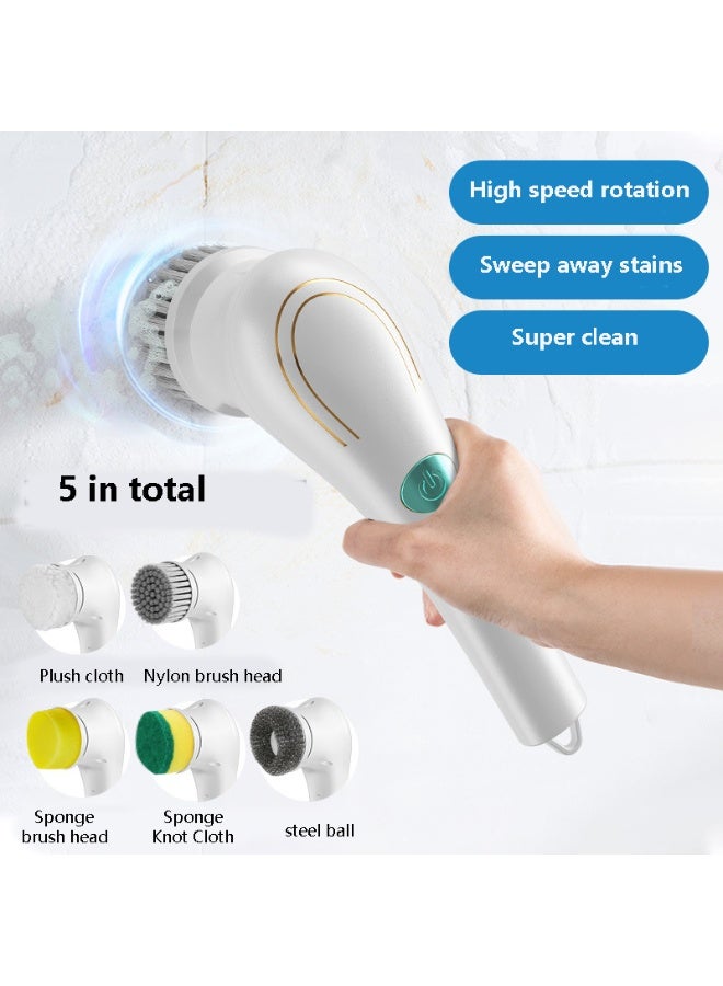 USB Rechargeable 5-in-1 Kitchen & Bathroom Cleaning Brush – Multi-Purpose Sink & Dish Scrubber - Image 3