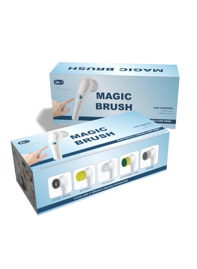 USB Rechargeable 5-in-1 Kitchen & Bathroom Cleaning Brush – Multi-Purpose Sink & Dish Scrubber - Image 2