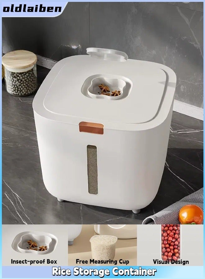 oldlaiben Rice Storage Container,Food Container, Dry Food Storage, Pet Food Dispenser, 6.9Qt Large Storage Bin with Lid,Silicone Ring & Moisture Proof,for Grain Cereal Soybean Corn  - Image 1