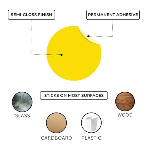 ChromaLabel 2 inch Color-Code Dot Labels | 500/Roll (Yellow) - Image 3