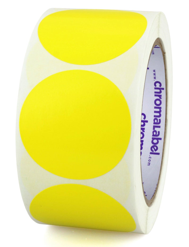 ChromaLabel 2 inch Color-Code Dot Labels | 500/Roll (Yellow) - Image 1