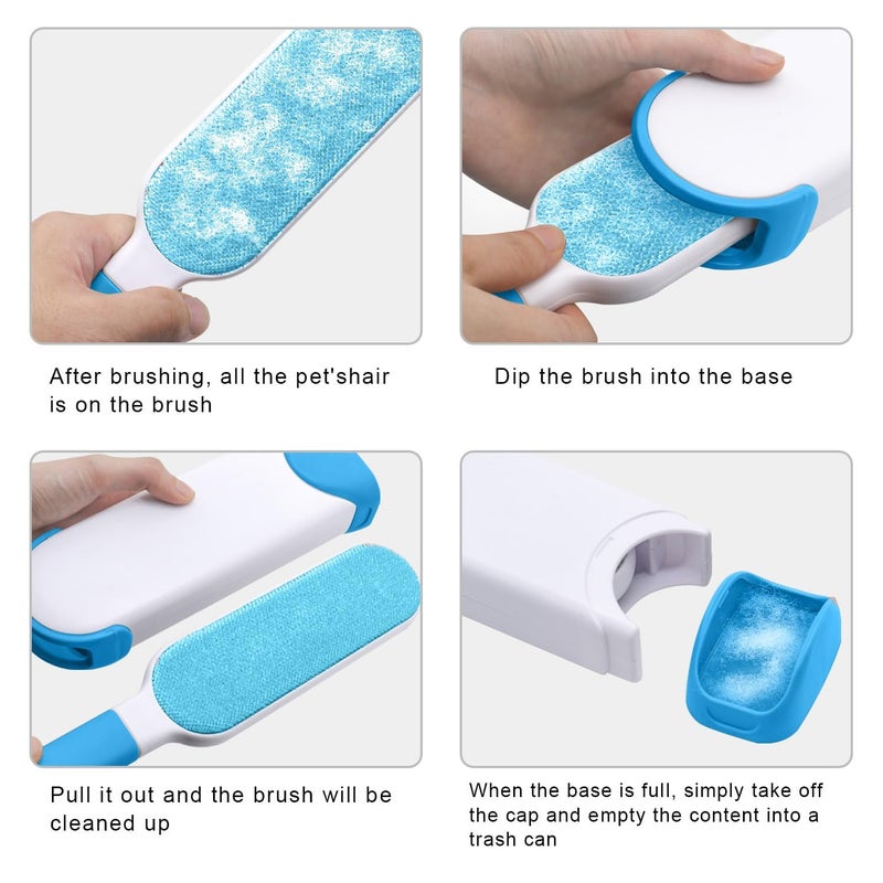 SIMESTICH Pet Hair Remover Brush - Reusable Dog & Cat Hair Remover for Clothes, Furniture, Couch & Bedding - Better Than Lint Rollers Portable & User-Friendly (Blue) - Image 2