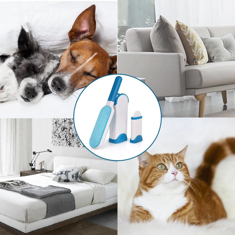 SIMESTICH Pet Hair Remover Brush - Reusable Dog & Cat Hair Remover for Clothes, Furniture, Couch & Bedding - Better Than Lint Rollers Portable & User-Friendly (Blue) - Image 3