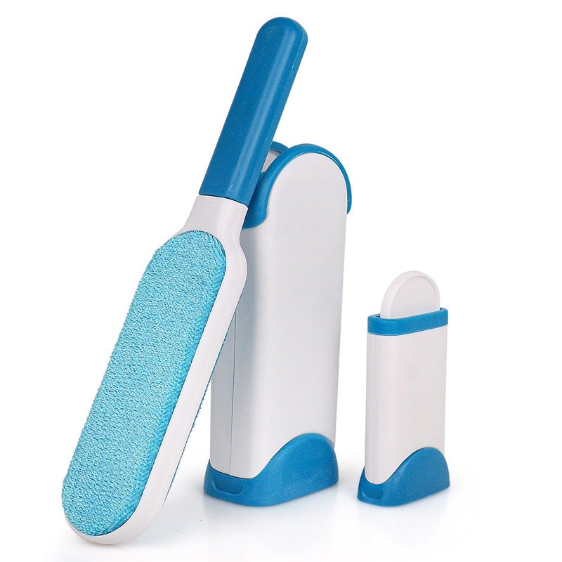 SIMESTICH Pet Hair Remover Brush - Reusable Dog & Cat Hair Remover for Clothes, Furniture, Couch & Bedding - Better Than Lint Rollers Portable & User-Friendly (Blue) - Image 1