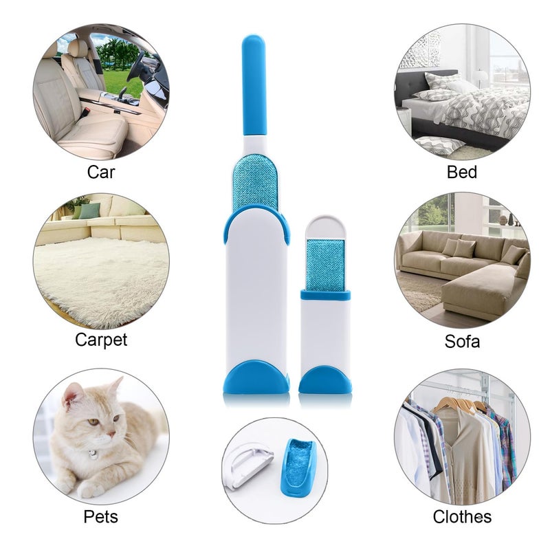 SIMESTICH Pet Hair Remover Brush - Reusable Dog & Cat Hair Remover for Clothes, Furniture, Couch & Bedding - Better Than Lint Rollers Portable & User-Friendly (Blue) - Image 4