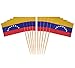 JAVD CYPS 100 Pcs Venezuela Flag Venezuelans Toothpick Flags Small Mini Stick Cupcake Toppers Venezuelans FlagsCountry Picks Party Decoration Celebration Cocktail Food Bar Cake Flags - Image 1
