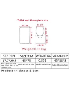 Bluejw 4PCS Printed Shower Curtain Set Polyester Material Marble Pattern Thickened Shower Curtain Set Includes Floor Mat Toilet Seat Cover Anti-skid Pad At The Bottom Of Toilet Ring And Shower C  - Image 3