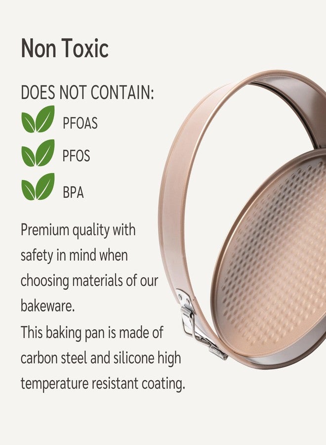 HAPPIELS Nonstick 8 Inch Springform Cheesecake Pan | PFOA & BPA Free Non Toxic Spring Form Cake Mold | Best Nontoxic Non Stick Springform Pans for Baking | Leakproof Cake Tin - Image 4