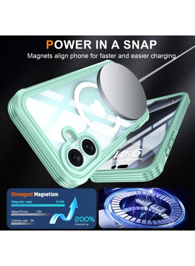 نيبمينينت Miracase Magnetic for iPhone 16 Plus Case Full-Body Phone with Built-in Glass Screen Protector, 【Compatible with MagSafe】 Military Drop Proof 16 Plus Cover 6.7 inch - Image 2