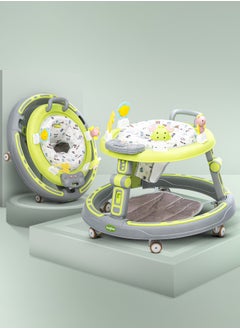 BAYBEE 2 in1 Push Baby Walker for Kids, Round Kids Walker with Push handle, 360 Rotatable Seat, Musical Toy Bar & Footmat | Kids Activity Walker | Push Walker for Baby Boy Girl 6 to 24 Months Lite Green  - Image 1