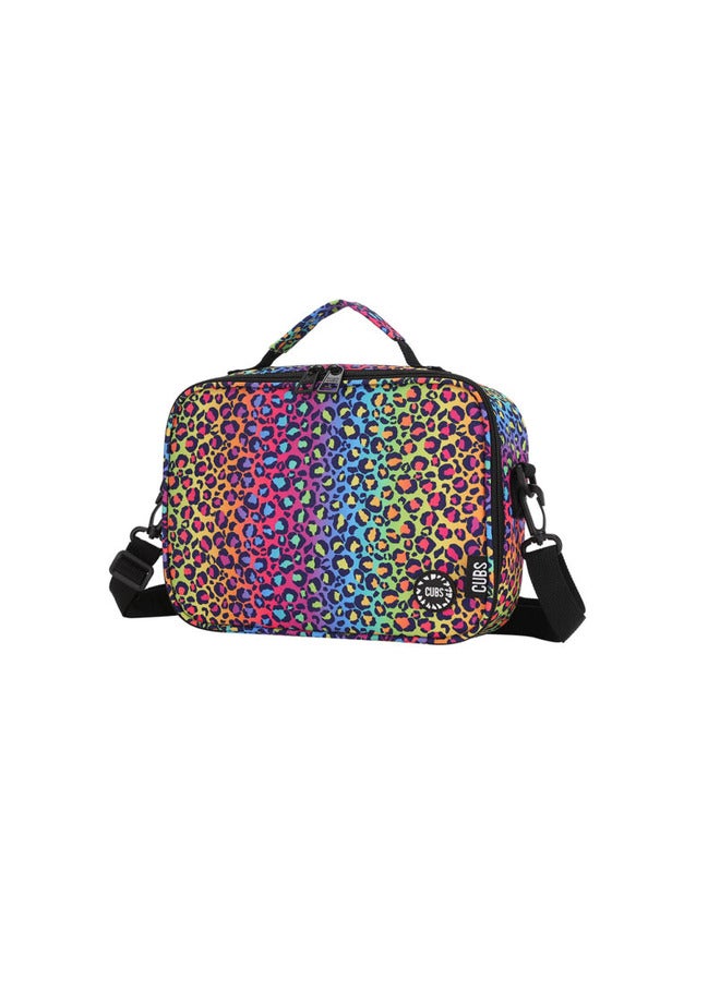 CUBS Leopard Print Waterproof Lunch Bag With Removable Shoulder Strap Carrying Your Favorite Meals To School Work Or While Traveling - Image 2