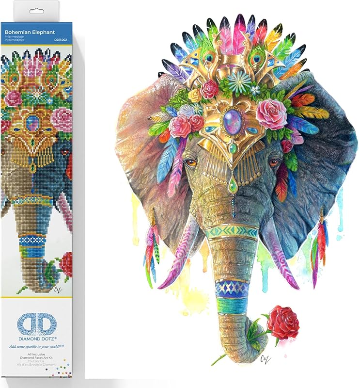 Diamond Dotz Diamond Art KIT Boho ELEPH, Multicoloured