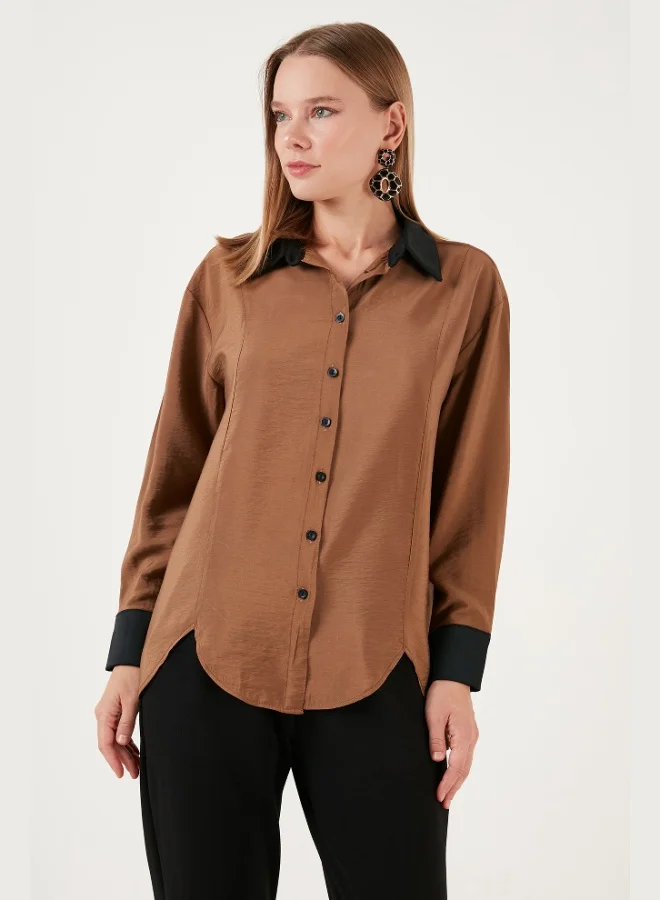 ليلا قميص نسائي واسع بقصة غير متماثلة من ليلى