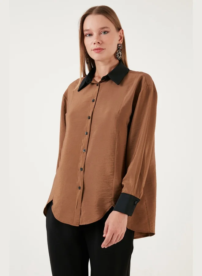 ليلا قميص نسائي واسع بقصة غير متماثلة من ليلى