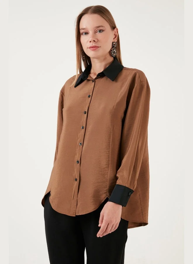 ليلا قميص نسائي واسع بقصة غير متماثلة من ليلى