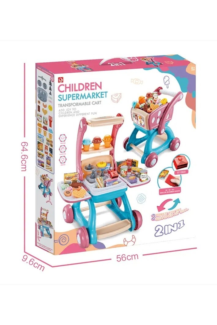 Shopping cart play set with light and music 2 in 1 - Image 3