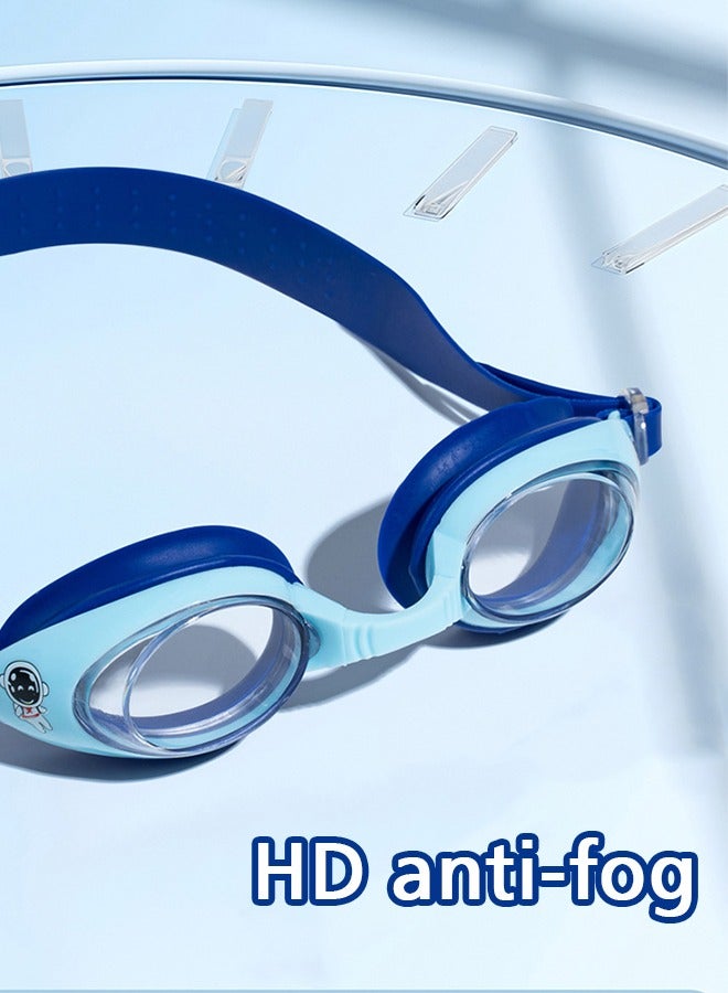 سبيس نظارات سباحة للأطفال مع قبعة سباحة، للأولاد والبنات من سن 3 إلى 14 عامًا، مقاومة للتسرب، ومضادة للأشعة فوق البنفسجية، وقبعات سباحة مقاومة للماء برسومات كرتونية. - Image 3