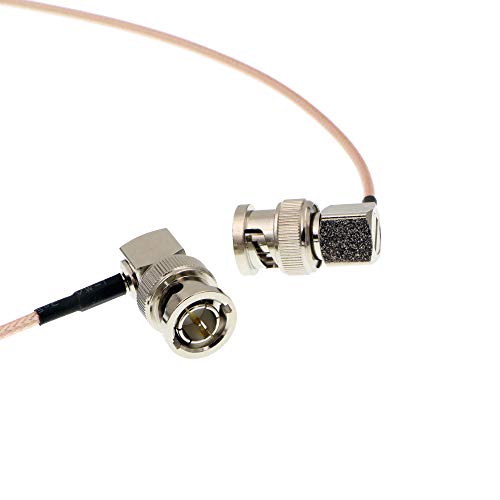 Uonecn RG179 HD-SDI Cable Right Angle BNC Male to Male 75ohm MegaFlex for Blackmagic HyperDeck Shuttle and BMCC BMPC Hyperdeck Cameras 24'' - Image 1