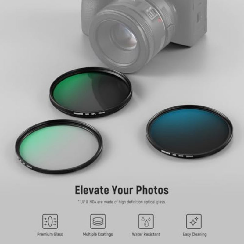 Neueer 95mm CPL ND Lens Filter Kit with Hard Storage Case, Multi-Coated Optical Glass and Aluminum Alloy Frame, Circular Polarizing UV + ND4 Filter for 95mm Camera Lens - Image 2