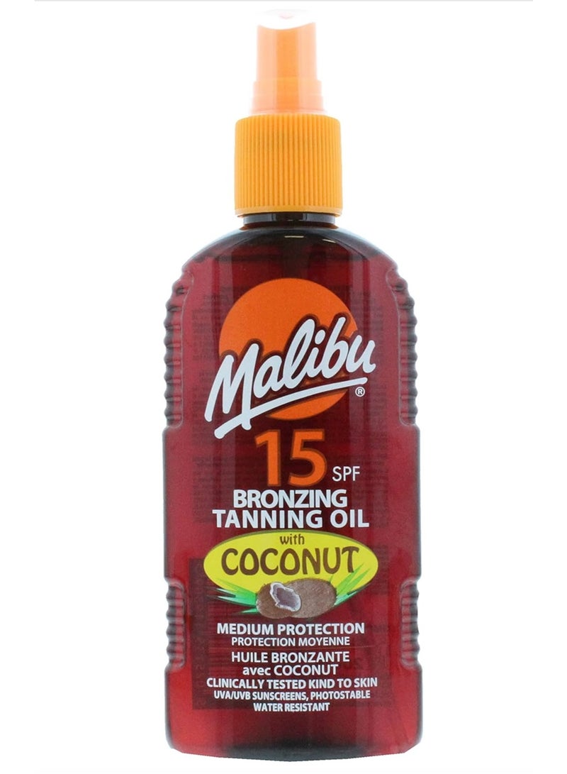 Malibu SPF15 200ML Tanning Oil with Coconut
