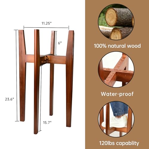 MAVOTER 24" Tall Plant Stand ,Wood Plant Stands Indoor, Mid Century Plant Corner Flower Holder Outdoor Suitable for Plant Pots & Water Dispenser Under 10" (Pot & Plant Not Included) - Image 2