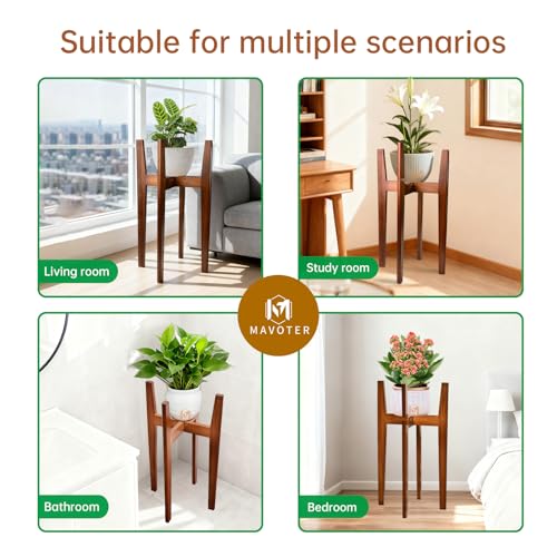 MAVOTER 24" Tall Plant Stand ,Wood Plant Stands Indoor, Mid Century Plant Corner Flower Holder Outdoor Suitable for Plant Pots & Water Dispenser Under 10" (Pot & Plant Not Included) - Image 5