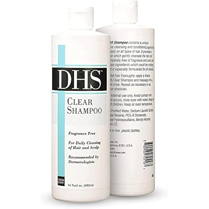 DHS Clear Hair Shampoo for Daily Cleaning of Hair and Scalp, Fragrance Free - 16 Oz (Pack of 6) - Image 2