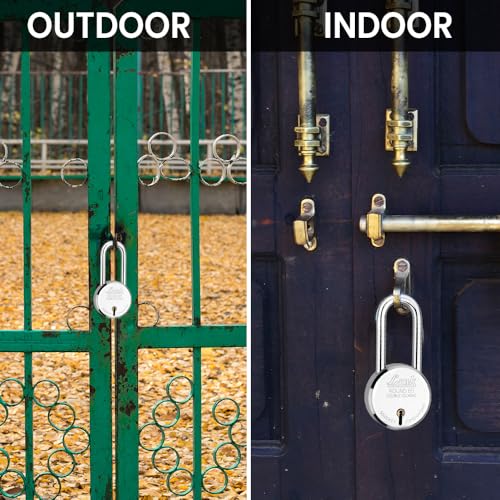 Link® 65mm New Round Long Shackle 5Pcs Set | 50,000 Key Combinations | Made in India | Double Locking | Steel Body | Iron Lever| 3 Keys for Each Padlock - Image 4