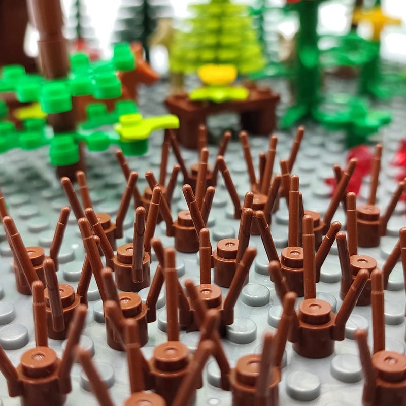 ZHX Garden Park Building Block Parts Botanical Scenery Accessories Plant Set Building Bricks Toy Trees Flowers Compatible All Major Brands (Without Baseplate) - Image 4