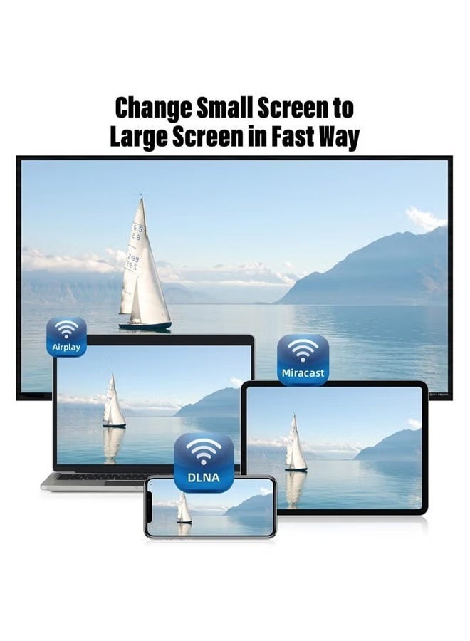 AnyCast M2 Plus WiFi Display Reciever, 4K Wireless HDMI Display Adapter, 1080P Mobile Screen Mirroring Receiver, for Android/Mac/iOS Windows - Image 4
