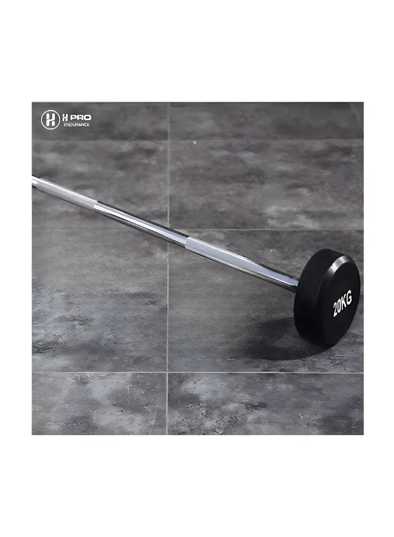 H PRO HM Sports 20KG Fixed Straight Barbell | Fixed Barbell with straight Grip for Comfortable Lifting - Image 2