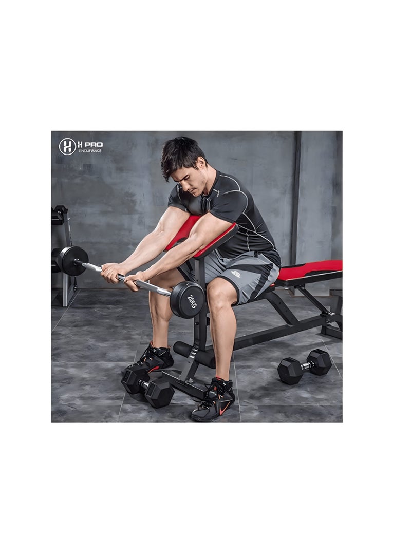 H PRO HM Sports 20KG Fixed Straight Barbell | Fixed Barbell with straight Grip for Comfortable Lifting - Image 3