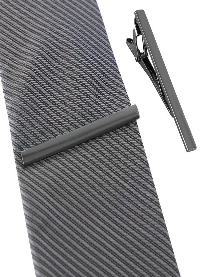 Roctee 2Pcs Black Tie Bar Clip 2.4 Inch, Men’s Tie Tacks Pins Tie Clips Necktie Bar Pinch Clip Set for Regular Normal Size Ties for Men Tie Set Accessories Jewelry Fashion Designs - Image 4